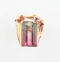 A 14 Karat Yellow Gold BiColor Tourmaline Sapphire and Ruby Ring Eve Alfille