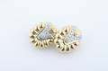 A Pair of 18 Karat Yellow Gold Platinum and Diamond Earclips Chaavae