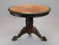523 VICTORIAN CARVED MAHOGANY TABLE