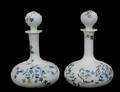 198 PAIR OF ENAMELED GLASS DECANTERS AND STOPPERS