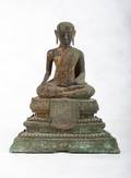 A Siamese Gilt Bronze Figure of a Seated Buddha