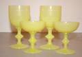A Collection of Yellow Glass Stemware