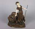An Austrian Bronze and Ivory Figure of a Shepherdess P Tereszczuk
