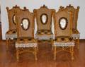 A Set of Five MackenzieChilds Carved Sidechairs Tangiers Collection
