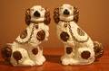 A Pair of Lustre Glazed Staffordshire Spotted Spaniels