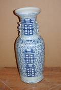 A Chinese Baluster Form Blue and White Porcelain Vase