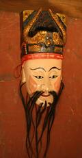 A Chinese Ming Style Carved and Painted Mask