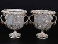 264 SUPERB PAIR OF STERLING SILVER WINE COOLERS