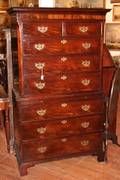 A Chippendale Style Mahogany Chest on Chest Old Colony Furniture Co