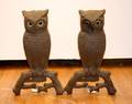 A Pair of Victorian Cast Iron Owl Andirons