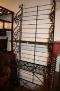 A Steel and Brass Bakers Rack