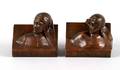 A Pair of Cast Metal Book Ends of Dante and Beatrice