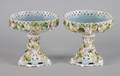 A Pair of Pierced Porcelain Compotes