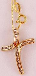 10K Gold and Diamond Cross Pendant