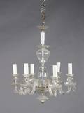A Six Light Glass Chandelier