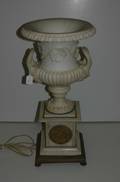 A Carved Alabaster Urn Form Table Lamp