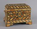 An Indian Incised Bone and Brass Table Box