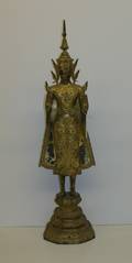 A Thai Gilt Bronze Figure of a Standing Buddha