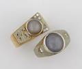 Two Gentlemans 14 Karat Gold and Blue Star Sapphire Rings
