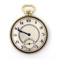 A Gentlemans 14 Karat Yellow Gold and Black Enamel Pocketwatch Le Coultre