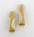 A Pair of 18 Karat Yellow Gold and Diamond Earrings