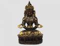 344 PATINATED AND PARCEL GILT BRONZE FIGURE OF BUDDHA