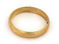 A 14 Karat Yellow Gold Florentine Finish Hinged Bangle Bracelet