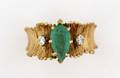 A Yellow Gold Emerald and Diamond Ring