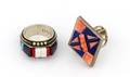 Two Sterling Silver and Inlaid Gemstone Native American Rings