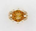 A Pair of 14 Karat Yellow Gold Diamond and Citrine Ring Sonia B