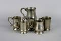 A Group of Six English Pewter Mugs