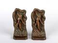 A Pair of Figural Bronze Bookends