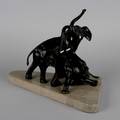 A Bronze Figural Group of Two Elephants