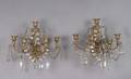 A Pair of Gilt Bronze Four Light Wall Sconces