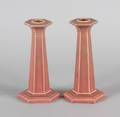 A Pair of Rookwood Ceramic Production Candlesticks