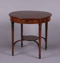 A Mahogany and Mother of Pearl Inlaid Round Center Table