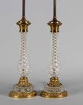 A Pair of Baccarat Cut Glass Table Lamps