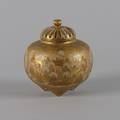 A Japanese Satsuma Earthenware Censer and Cover
