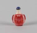 A Chinese Red Overlay Snowstorm Peking Glass Snuff Bottle