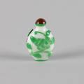 A Chinese Green Overlay Peking Glass Snuff Bottle