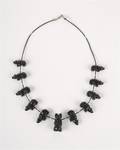 A Native American Single Strand of Carved Black Onyx Bears