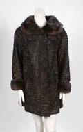 A Schiaparelli Brown Broadtail Coat