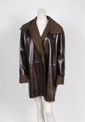 A Chanel Brown Leather Coat