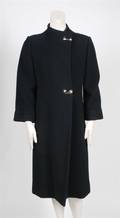 A Pauline Trigere Black Wool Coat