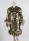 A Sequined and Feather Trimmed Dress