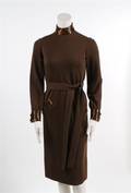 A Norman Norell Brown Wool Dress