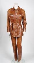 A Tan Leather Safari Jacket