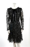 A Yves Saint Laurent Couture Black Sequined Dress