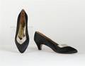 A Pair of Geoffrey Beene Black Satin Pumps