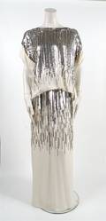 A Chanel Cream Chiffon Sequin Ensemble